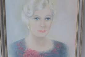 Vintage Portrait Painting, Original Art, Oil Painting, Framed, Signed,  Portrait of a Woman, Soft Colours, Muted, Pastel