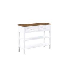 Rustic console sofa table, 3 tiers industrial narrow long sofa table with shelves for hallyway, entryway, living room, 55 inch. Convenience Concepts Country Oxford Driftwood And White 30 Inch Two Drawer Console Table 503199wdftw Bellacor