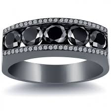 Black And White Gold Mens Wedding Bands 4 25 Carat Natural Black White Diamond Mens Wedding Band Ring 14k Black Gold Mens Diamond Wedding Bands Rings Mens Wedding Bands Black Wedding Band
