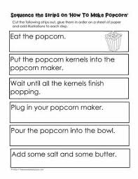 3rd Grade Sequencing Worksheets Procedure How To Make Popcorn