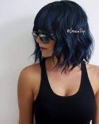 This stunning style is very choppy and very sexy. Trendy Short Soft Wavy Dark Bob Hairstyle Medium Bob Hairstyles Hair Styles Medium Length Hair Styles