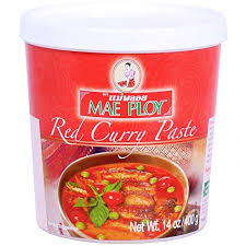Shrimp paste is an important element in authentic thai curry paste to make red curry paste, use 2 ounces dried red thai chiles, soaked in hot water for one hour, in place of the green chilies. Amazon Com Mae Ploy Red Curry Paste Authentic Thai Red Curry Paste For Thai Curries And Other Dishes Aromatic Blend Of Herbs Spices And Shrimp Paste No Msg Preservatives Or Artificial Coloring