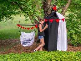 Panda pod, hanging hammock chair, tent pod for indoor and outdoor use, single use, rope and hardware included, oxford fabric, waterproof and weatherproof: Make A Kids Hammock And Swing With A Circus Theme Hgtv