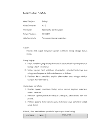 Laporan kemajuan berkala yang menggunakan bentuk kontrak spk; Contoh Penilaian Portofolio