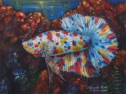 Contact rainbow betta fish on messenger. Signed Original Rainbow Betta Fish Painting From Bali Spiky Rainbow Betta Novica