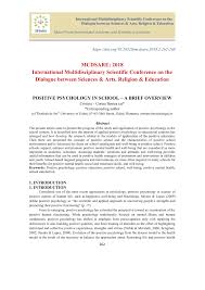 Pdf Positive Psychology In School A Brief Overview