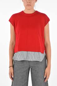 Armani Armani Exchange Sleeveless Asymmetrical Striped Hem Sweater Women Glamood Outlet