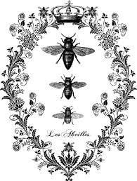 vintage french bees flourish digital image download digital image transfer for pillows t shirts tote bags bee clip art vintage vintage bee
