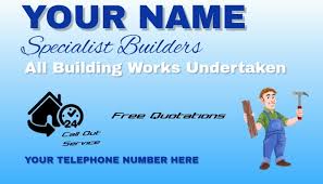 Let your business card grab the attention for you! Building Company Business Card Template Postermywall