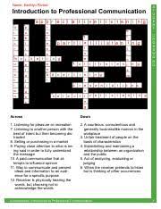 The following is a personal finance crossword puzzle that focuses on the basics of investing, the financial independence community, and key terminology you should be familiar with. Introfire Chapter2 Crossword Pdf Introduction To Professional Communication S T U D E N T C R O S S W O R D Across 1 Listening For Pleasure Or Course Hero