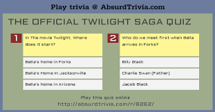 See how well you do in the twilight series quiz. The Official Twilight Saga Quiz