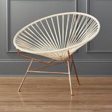 Sayulita White Chair White Leather Chair Circle Chair Plush Lounge Chair