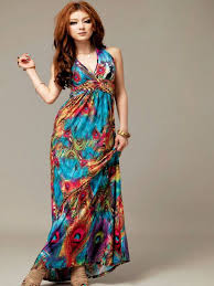 This book will take you on an adventure into vibrant worlds of beautiful color and creative design ideas from around the world. Exotic Fashion Colorful V Neck Halter Dress