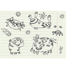 An easy doodle of three mountain peaks with snow tops. Alien Doodle Vector Images Over 8 800