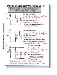 Lesson 6, bulbs & batteries side by side activity — parallel circuit math worksheet answers. Parallel Circuits Worksheet 2 By Scorton Creek Publishing Kevin Cox