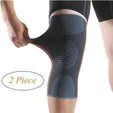 2 Piece Fitness Knee Compression Sleeves Knee Pad Support For Athletic Powerlifting Basketball Crossfi Knee Compression Sleeve Compression Sleeves Powerlifting