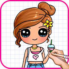 Cute animals, dolls, mermaids and other fairy tale characters. Amazon Com How To Draw A Cute Girl Easy Appstore For Android