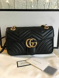 Authentic Gucci Gg Marmont Small Matelasse Shoulder Bag Black Leather Fashion Clothing Shoes Accessories Womensbagsha Shoulder Bag Gucci Marmont Bag Bags