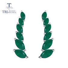 TBJ,зелен ахат обеци натурален скъпоценен камък е просто елегантен дизайн  925 сребро изящни бижута за жени съпруга юбилейна подарък > Обеци -  Shipping-Sale.cyou