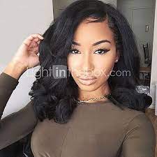 Synthetic Wig Wavy Wavy Short Bob Wig Medium Length Natural Black Synthetic Hair Women S Heat Resistant Fashion Natural Black 2021 Us 24 54 Hair Styles Wig Hairstyles Weave Hairstyles