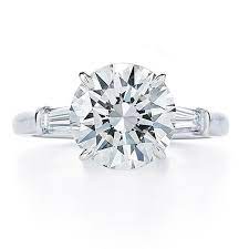 Round With Bullet Side Stone Engagement Ring Side Stone Engagement Ring Engagement Rings Minimal Engagement Ring