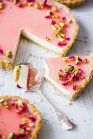 Pistachio Rose Panna Cotta Tart Recipe Desserts Dessert Recipes Panna Cotta Tart