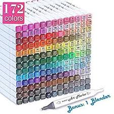 Amazon Com 172 Colors Dual Tip Alcohol Based Art Markers 171 Colors Plus 1 Blender Permanent Marker 1 Marker Pad Wit In 2020 Copic Markers Marker Art Coloring Books