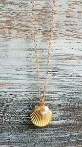 Sea Shell Locket Necklace Gold Shell Necklace Seashell Necklace Gold Locket Necklace Shell Locket