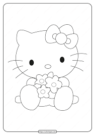 We provide a lot of options related to hello kitty drawing turkey in thanksgiving day coloring page image for you. Printable Hello Kitty Hugging Flowers Coloring Page