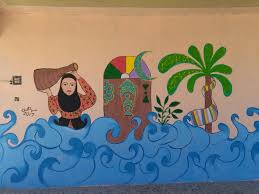 رسم على الجدار بألوان البنتلايت