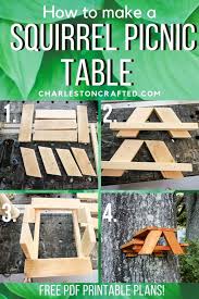 How To Make A Squirrel Picnic Table Free Pdf Plans In 2020 Picnic Table Woodworking Plans Diy Picnic Table Picnic Table Plans