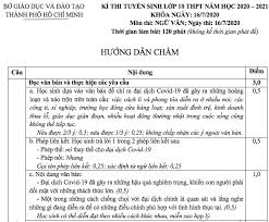 Chủ tịch ubnd tp hcm nguyễn thành phong chỉ đạo giãn cách xã hội trên toàn thành phố theo chỉ thị 15. Ä'ap An Mon Ngá»¯ VÄƒn Thi Vao Lá»›p 10 Táº¡i Tphcm 2020 Cá»§a Sá»Ÿ Gd Ä't Vietnamnet