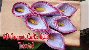How To Make 3d Origami Calla Lily Flower Como Hacer 3d Origami Cala Lir Origami Lily 3d Origami Origami