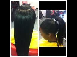 Micro link hair extensions are one of the ideal solutions for those who want to achieve thick and real hair look. Braidless Sew In With Microlinks Maylasian Weave Gocha Salon Braidless Sew In Weave Hairstyles Braided Black Hair Extensions