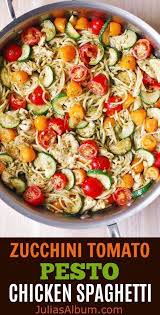 Parmesan Zucchini Tomato Chicken Spaghetti Pasta With Zucchini And Tomatoes Tomato Pesto Chicken Pesto Chicken Pasta