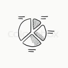 Pie Chart Vector Sketch Icon Isolated Stock Vector