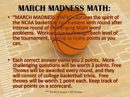 March madness airs on a combination of cbs and three different turner cable stations. Ncaa March Madness Math Ncaa 5th Grade Edition Ppt Download