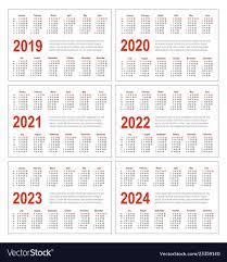 Here are the coinciding secular dates for the upcoming years: Calendar For 2019 2020 2021 2022 2023 2024 Vector Image Regarding 2021 2021 Two Year Monthly In 2021 Calendar Printables Calendar Template Printable Calendar 2020