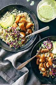 Fish is a fantastic protein … continue reading spicy fish taco salad Spicy Fish Taco Bowls With Cilantro Lime Slaw Recipe Pinch Of Yum