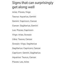 Signs That Can Get Along Surprisingly Well Portraitdeyeol Gemini And Sagittarius Cancer And Pisces Scorpio And Libra