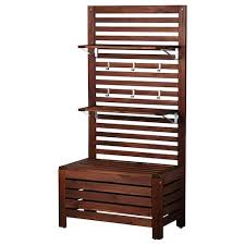 Applaro Wall Panel 2 Shelves Outdoor Brown Stained Brown 31 1 2x11 3 4x62 1 4 Outdoor Storage Bench Outdoor Shelves Outdoor Bench Seating