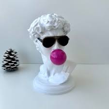 Playful David Bust With Ice Cream