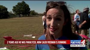 "They said I would never run again, #butGod had other plans" Caleb Freeman  runs his first race