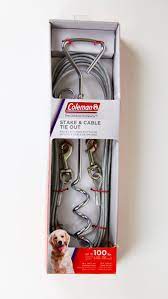 Coleman Stake And Cable Tie Out For Small To Large Dog Pets Heavy Duty 25 Feet Steel Cable With Poly Vinyl Coating 18inch Corkscr Large Dogs Pet Dogs Cable Tie