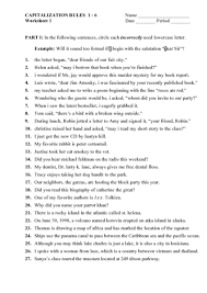 In writing, capitalization is the use of capital letters as a when we say that something is capitalized, it means that the first letter of the word or words is a. Capitalization Rules Worksheet For 6th 8th Grade Lesson Planet Worksheets Middle School Capitalization Worksheets Middle School Worksheets Fraction Problems With Answers Operations On Algebraic Expressions Worksheets Year 7 Equations Worksheets 10th Grade