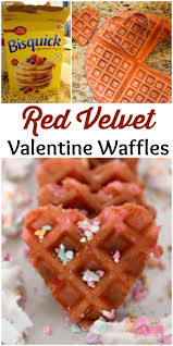 Bisquick Belgian Waffle Recipe Red Velvet Valentine Waffles Red Velvet Waffles Waffles Easy Breakfast Treats