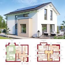 Fertighaus Modern Mit Satteldach Bauen Einfamilienhaus Plane Grundriss Ideen Mit Haus Fassade Video In 2020 Haus Grundriss Einfamilienhaus Haus Design