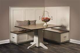 Amish solid wood corner breakfast nook set with storage and pedestal table amish valley collection our traditional breakfast nook bench set is sure to make your kitchen or dining room a more welcoming space. South Haven Kitchen Nook By Dutchcrafters Amish Furniture