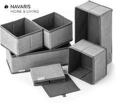 Navaris Aufbewahrungsboxen Organizer Ordnungssystem Stoffboxen Fur Kleiderschrank Und Schubladen Aufbewahrungsbox Aufbewahrung Organizer