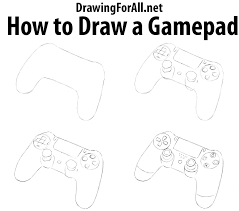 How To Draw A Gamepad On Example Of Dualshock Gamepad Drawing Tutorials By Drawingforall Net Drawing Tutorial Draw Drawings